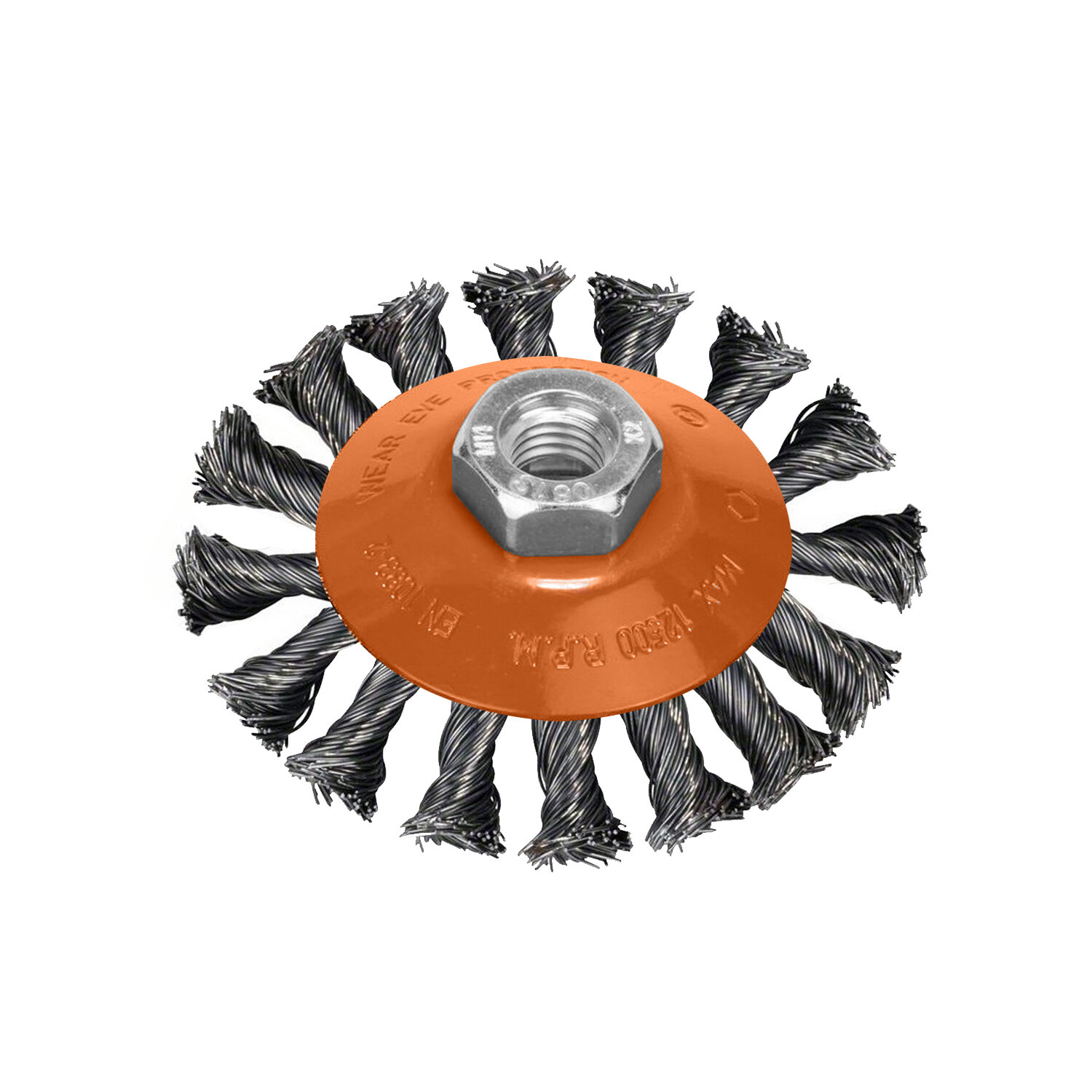 Cepillo Oblicuo Con Alambre De Acero Trenazdo Rosca M14, � 100 mm. Alambre de � 0,30 mm.