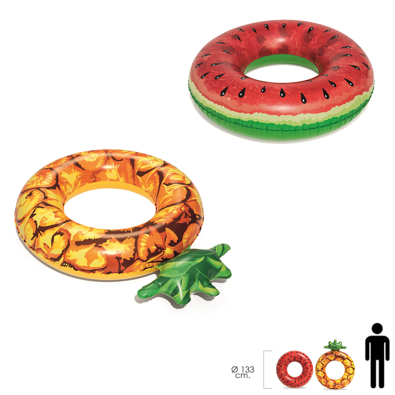 Flotador Rosco Pi�a / Sandia Colores Surtidos � 116 cms.