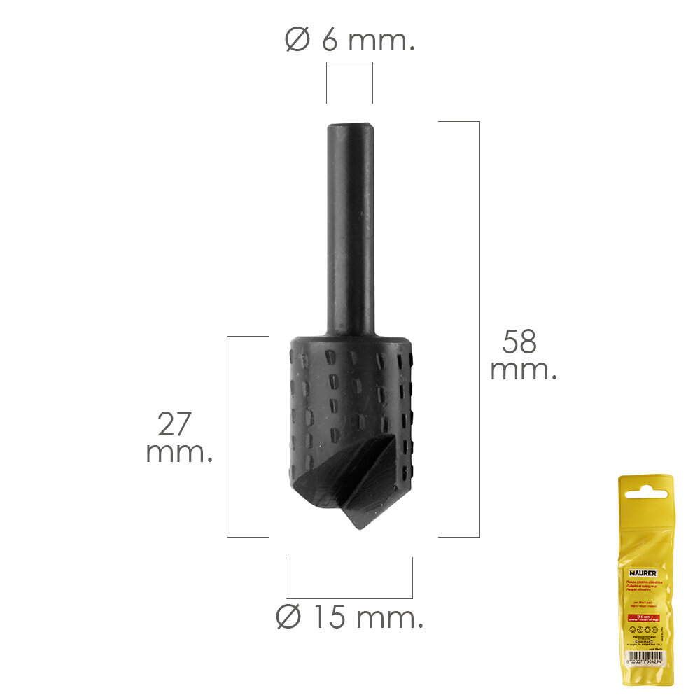 Fresa Rotativa Madera Para Vaciado � 15 mm. Para Taladro / Fresadora