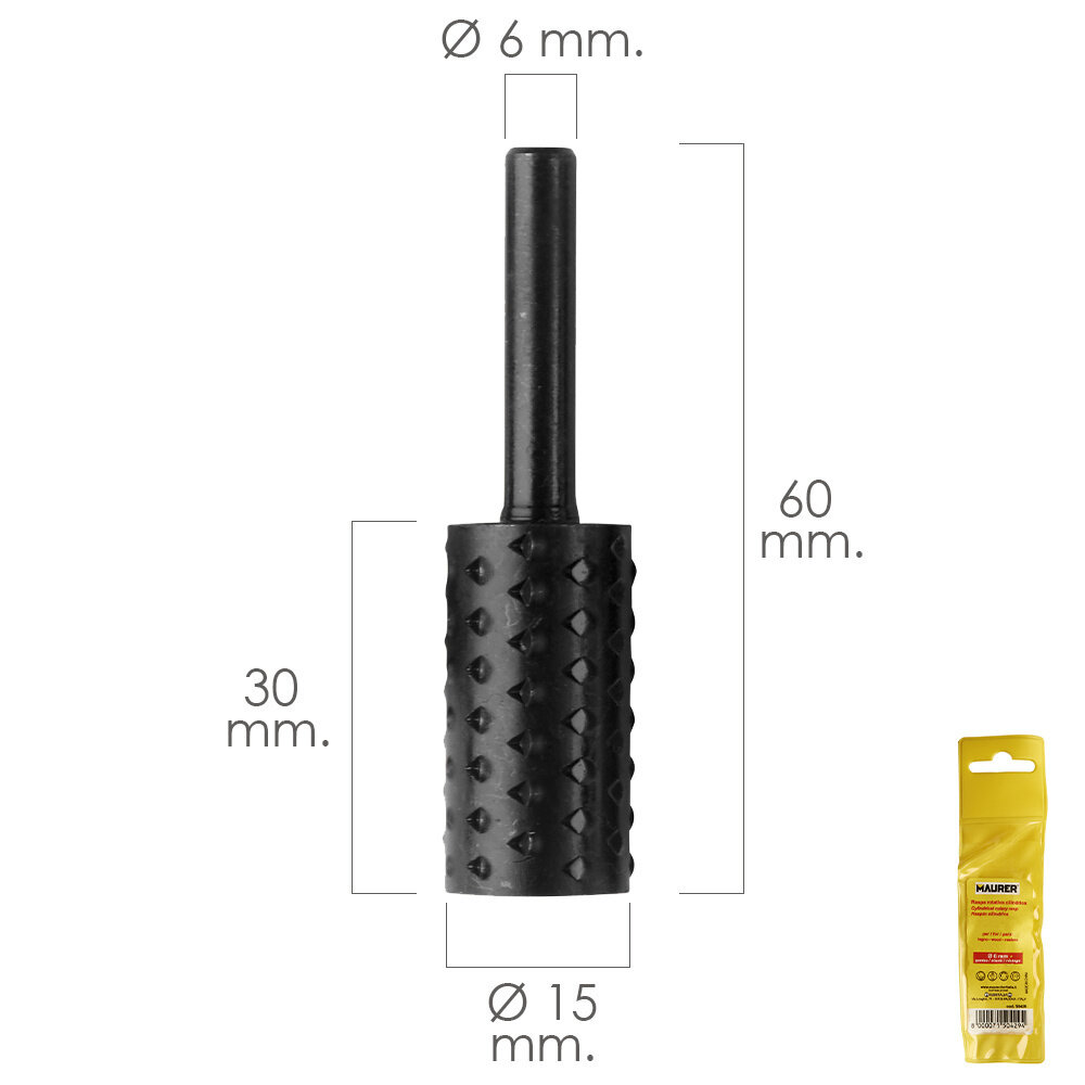 Fresa Rotativa Para Madera Cilindrica � 15 mm. Para Taladro / Fresadora