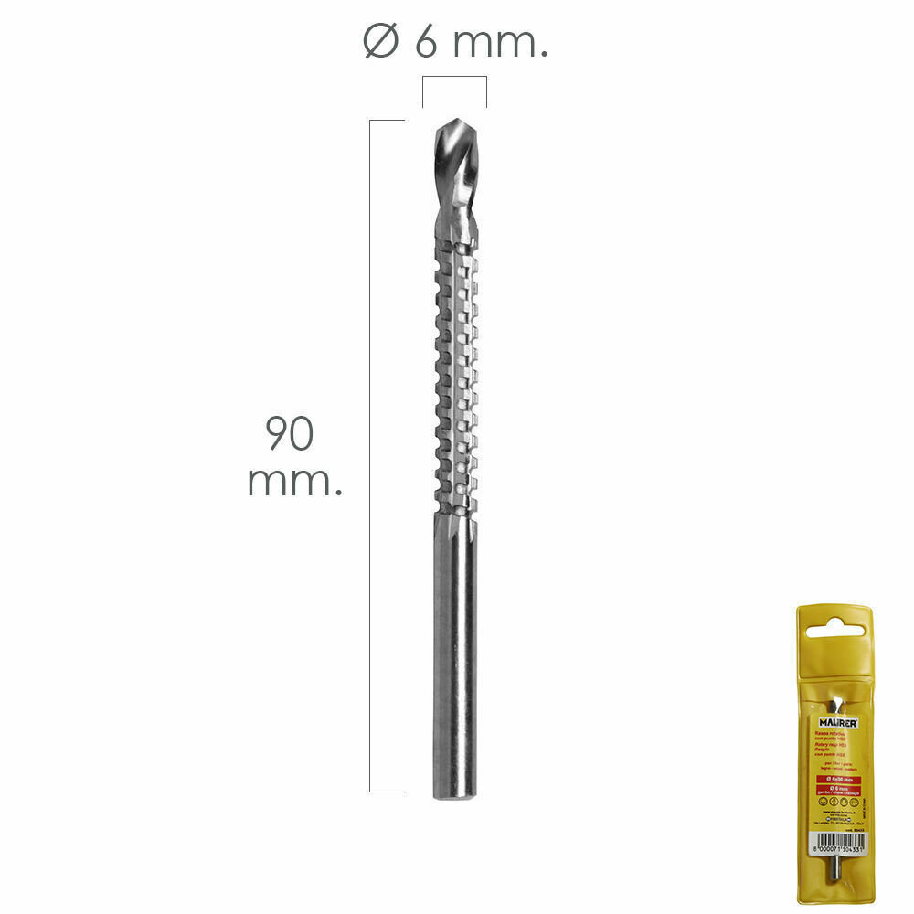 Fresa Rotativa Para Metales HSS  � 6 x 80 mm. Para Taladro / Fresadora