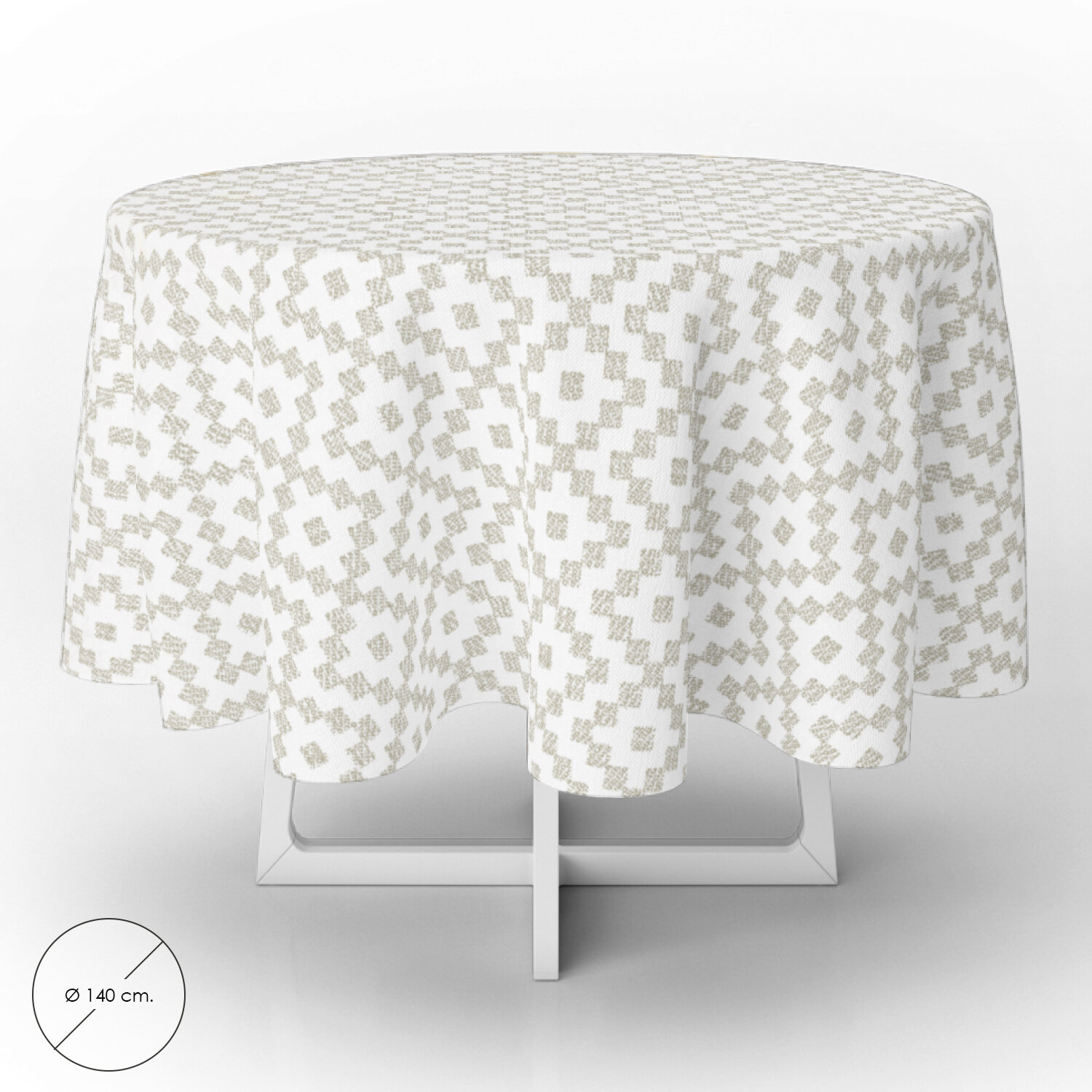 Mantel Hule ZigZag Impermeable Antimanchas PVC � 140 cm. Uso Interior y Exterior