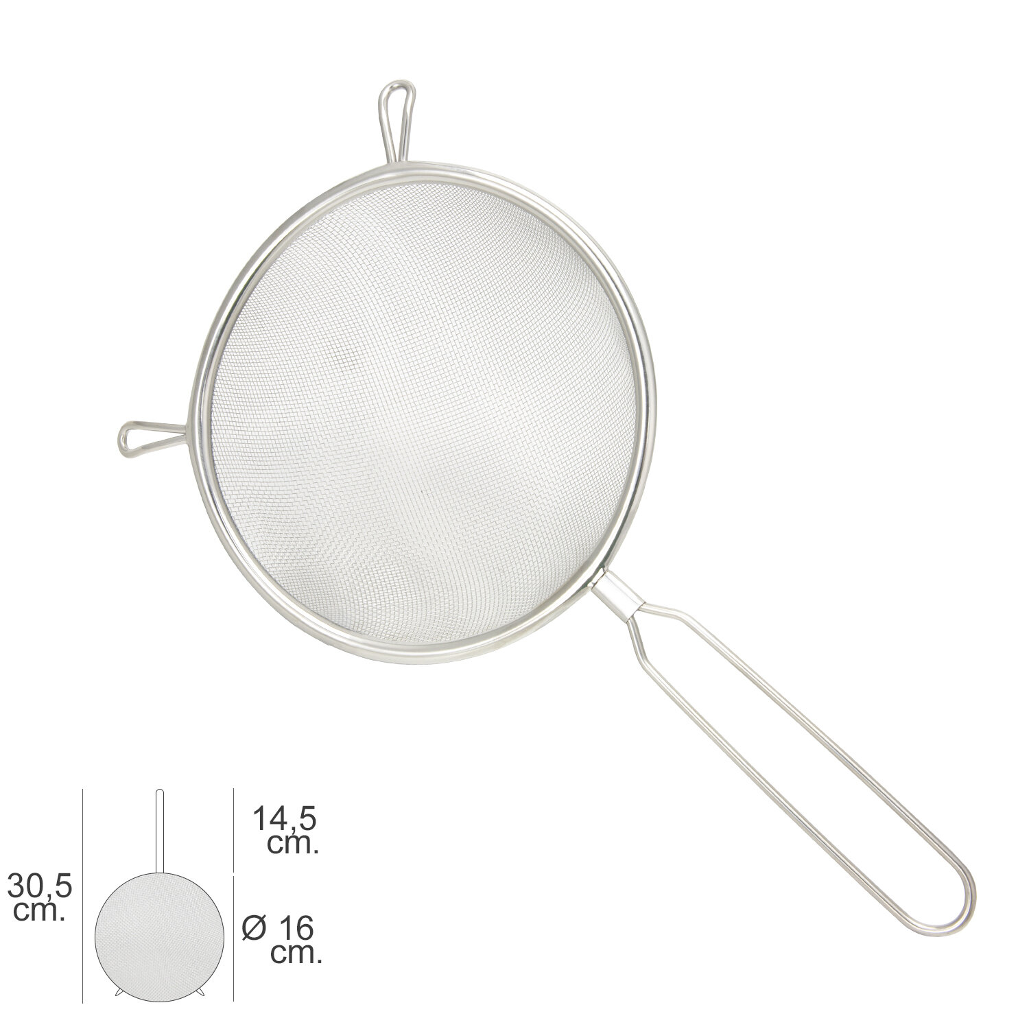 Colador Acero Inoxidable Basic � 16 x 30,5 (Alt.) cm.
