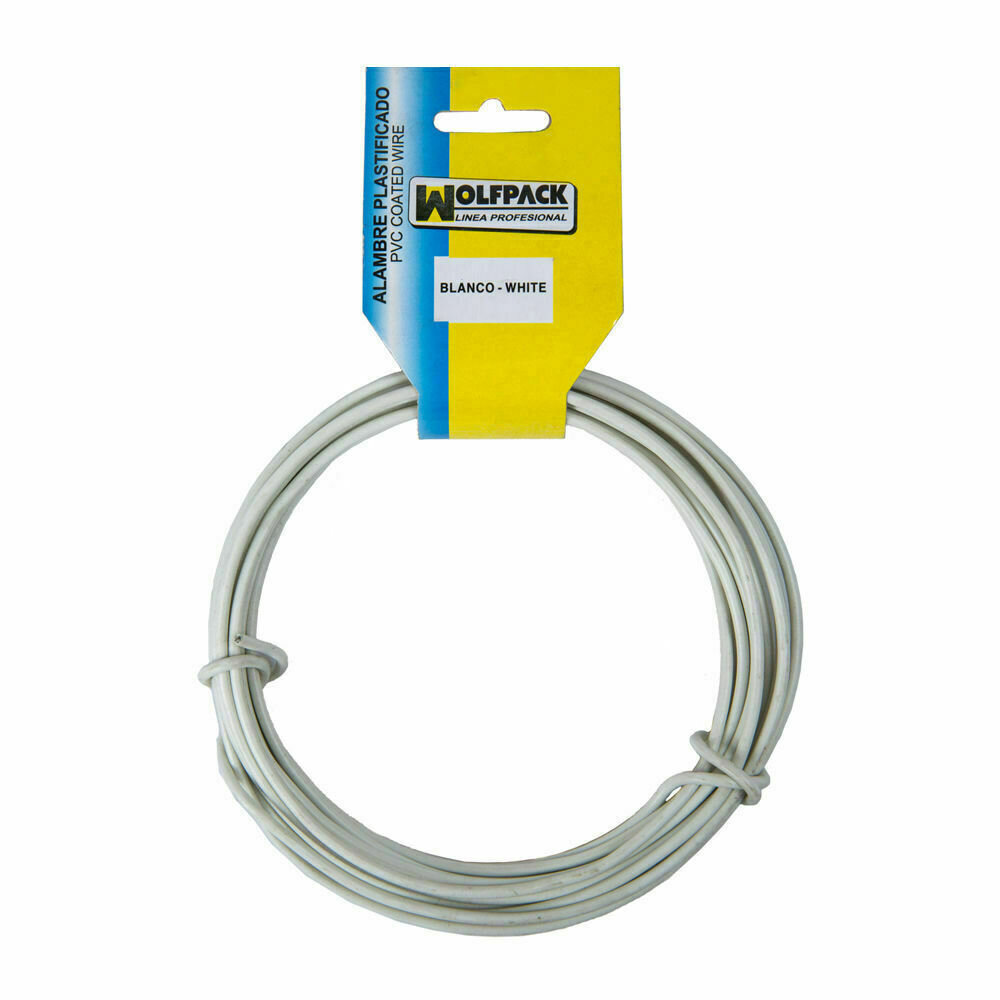 Alambre Plastificado (Rollo 15 Metros) Blanco N� 16 / 2.7 mm.