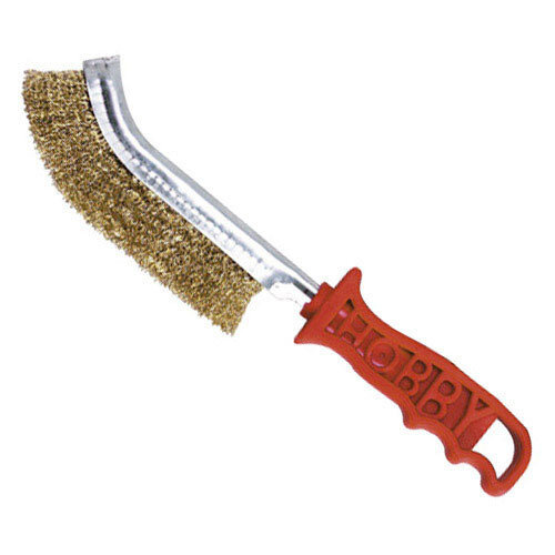 Cepillo Manual Acero Latonado Mango Rojo