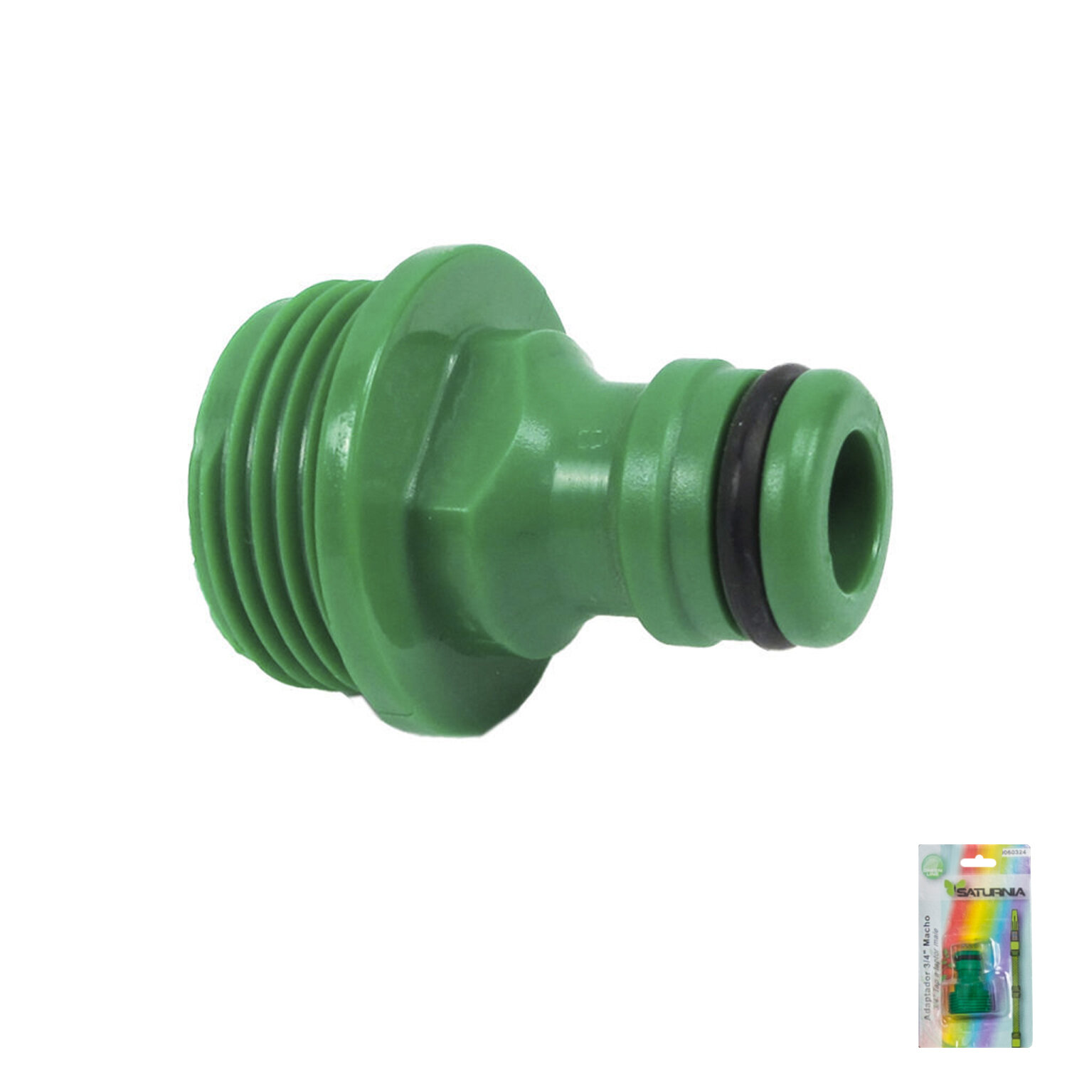 Adaptador Manguera Plastico 3/4 Macho Blister