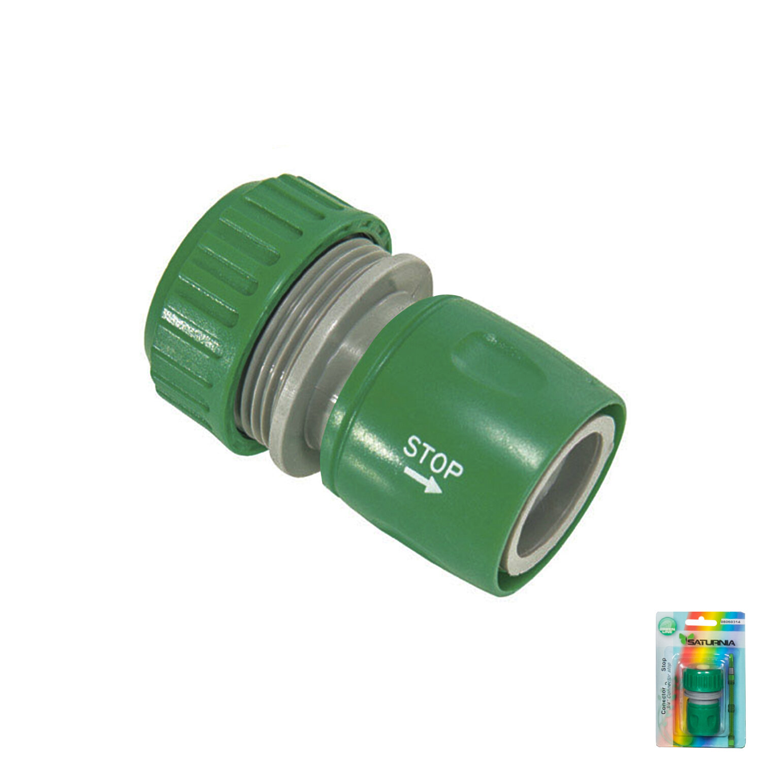 Conector Manguera Plastico 1/2 Con Stop  Blister