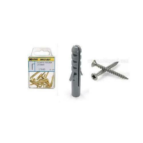 Taco N� 6 Con Tornillos Cabeza Plana Zincado 4,5x40 mm. 8 unidades