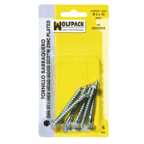 Tirafondo Barraquero Din571 6x40 mm. (6 Piezas)