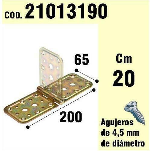 Soporte Para Madera Bisagra Bicromatado 65 x 200 mm. Soporte Para Madera Bisagra Bicromatado 65 x 200 mm.