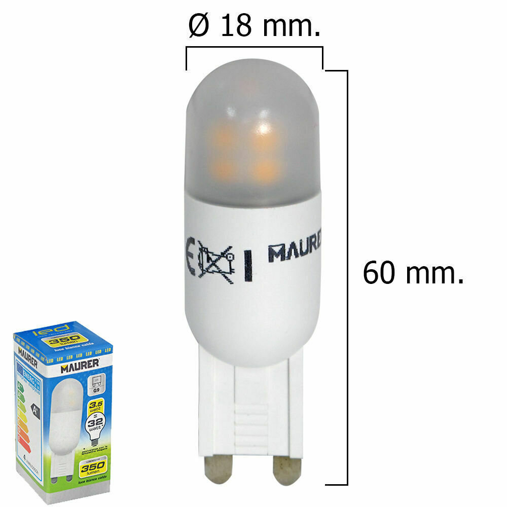 Bombilla Led G9 3,5 W  32 W. 350 L�menes. Luz calida. (3000�K).