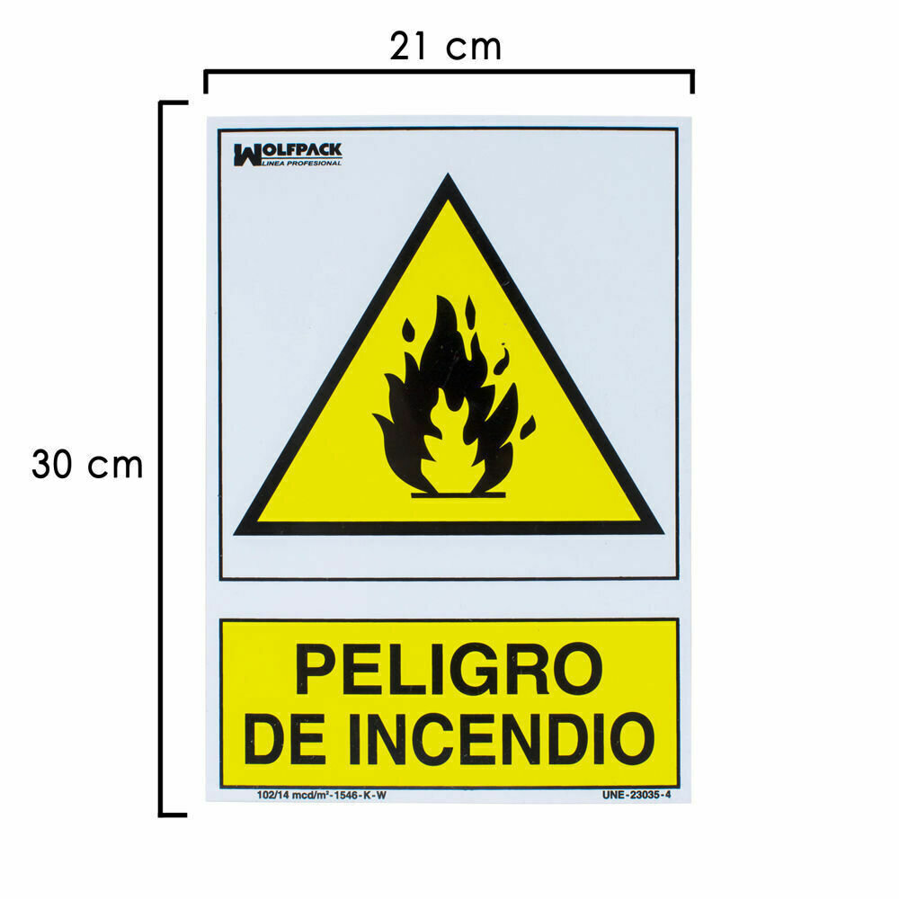 Cartel Peligro De Incendio 30x21 cm. Cartel Peligro De Incendio 30x21 cm.