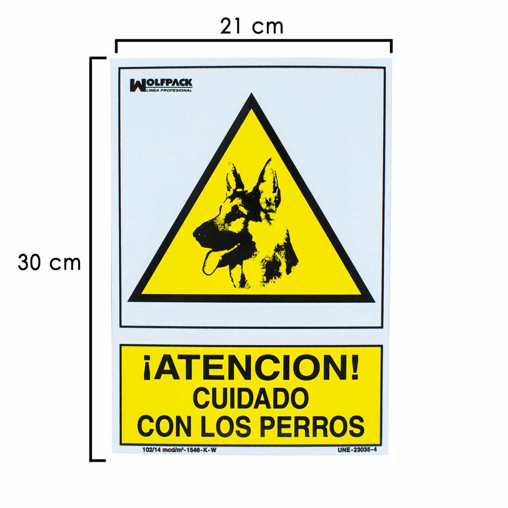 Cartel Cuidado Con Los Perros 30x21 cm.