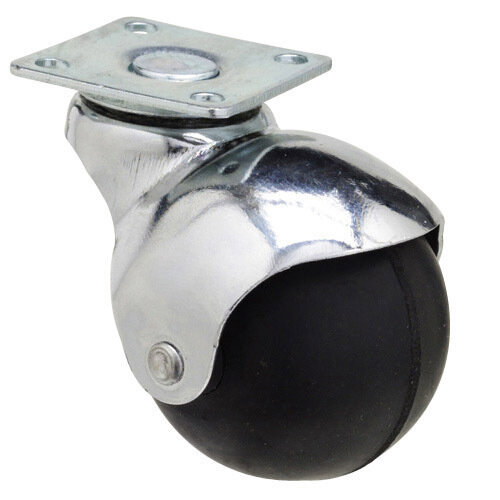 Rueda Domestica Goma Negra Esfera Placa   40 mm.