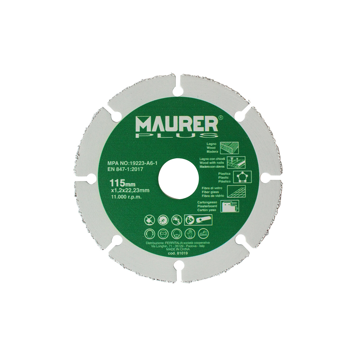 Disco De Corte Para Madera y Plasticos � 115 x 1,2 mm. Disco De Corte Para Madera y Plasticos � 115 x 1,2 mm.