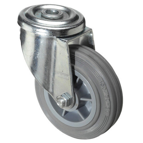 Rueda Industrial Goma Gris Pasante 100 mm. Rueda Industrial Goma Gris Pasante 100 mm.