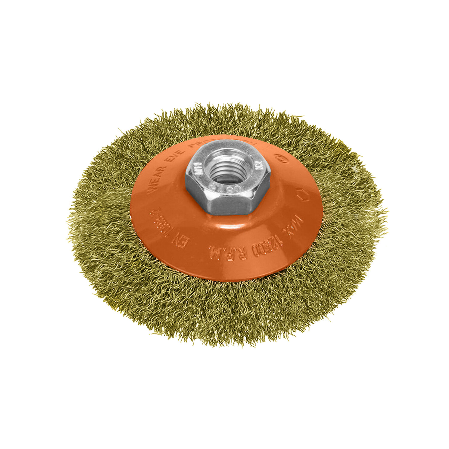 Cepillo Oblicuo Con Alambre De Acero Latonado Rosca M14, � 100 mm. Alambre de � 0,30 mm.