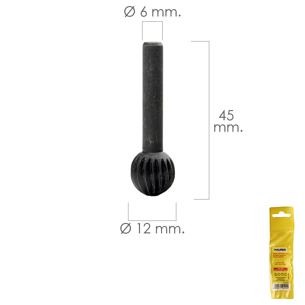 Fresa Rotativa Para Metal Esferica � 12 mm. Para Taladro / Fresadora