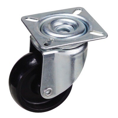 Rueda Domestica Poliamida Negra Placa 60 mm. Rueda Domestica Poliamida Negra Placa 60 mm.