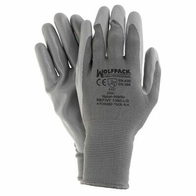 Guantes Nitrilo / Nylon Impregnado con Colgador  6" (Par)
