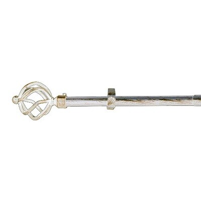 Barra Cortina Extensible Metal � 19 mm. Extensible 2,0 / 3,8 Metros Marfil Oro Pi�a Sin Anillas