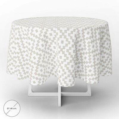 Mantel Hule ZigZag Impermeable Antimanchas PVC � 140 cm. Uso Interior y Exterior