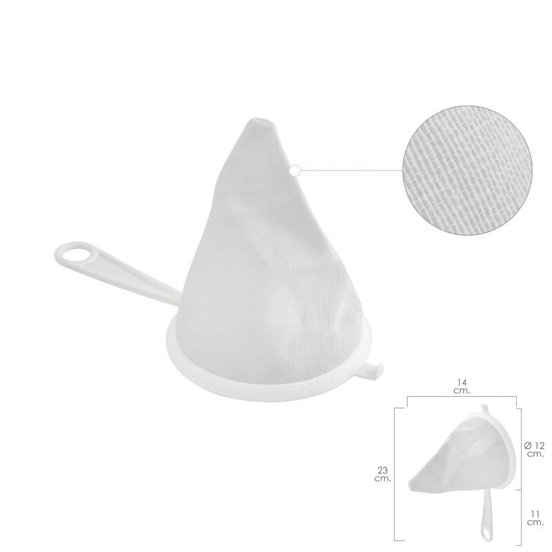 Colador Tela Franela Armaz�n de Plastico � 12 cm.