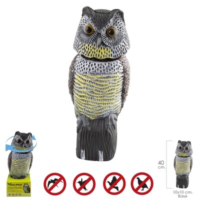 Buho Ahuyentador de Pajaros / Aves Con Cabeza Giratoria 40 cm.