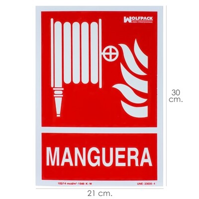 Cartel / Se�al Fluorescente Manguera 30x21 cm.