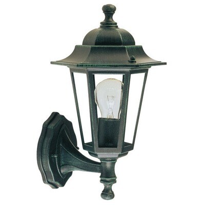 Farol Jard�n Hexagonal Verde Soporte Bajo