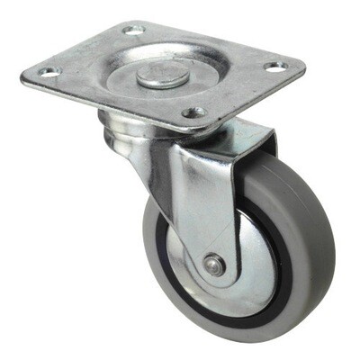 Rueda Industrial Goma Gris Placa 40 mm. Rueda Industrial Goma Gris Placa 40 mm.