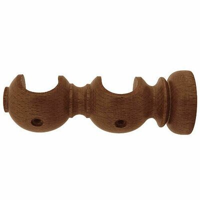 Soporte Madera Liso Abierto Doble 28x120 mm. Nogal Soporte Madera Liso Abierto Doble 28x120 mm. Nogal