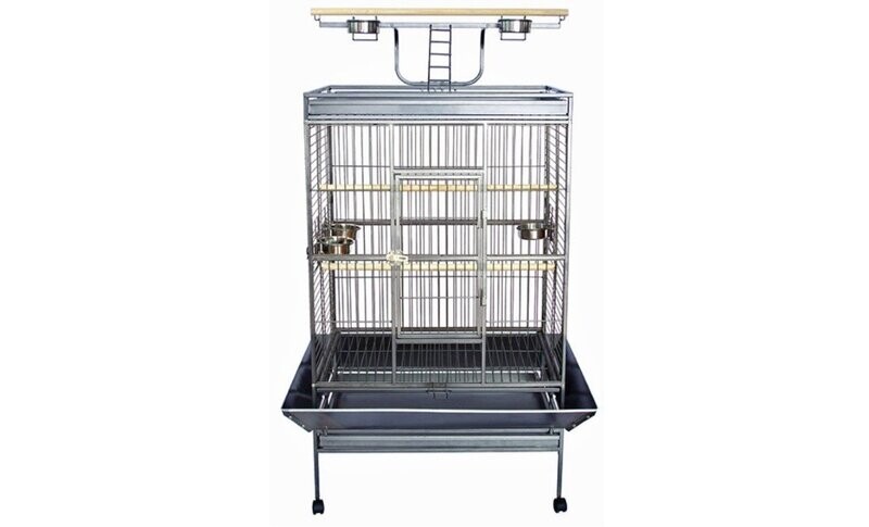 Pajarera para loro con parque 165 cm alto 100x76 cm con faldones