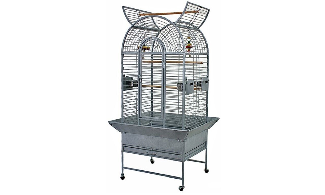 Pajarera para loros con apertura 154 alto cm x 83x73 cm con faldones