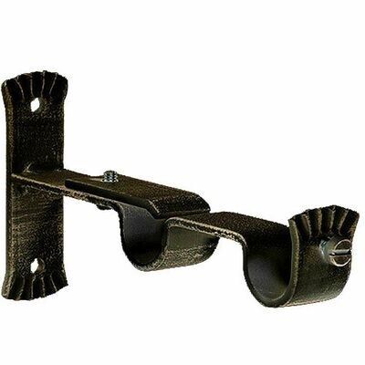 Soporte Doble Forja � 20 mm. Negro / Dorado  (Blister 2 Piezas)