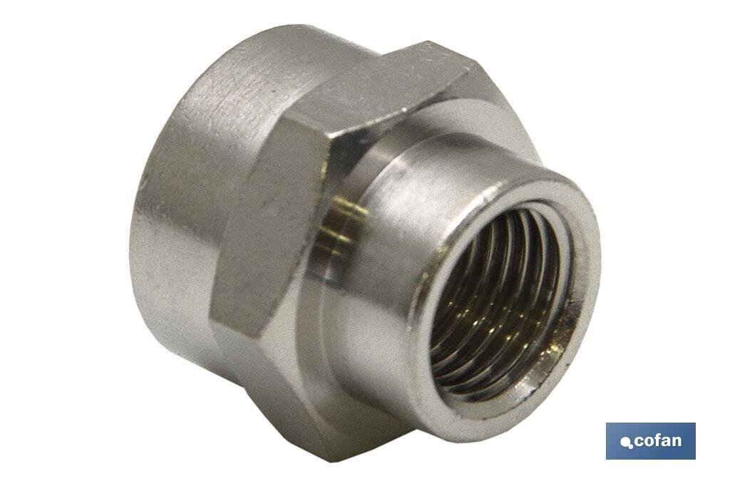 MANGUITO H-H REDUCIDO LAT�N NIQ. M-3/8 R-1/2
