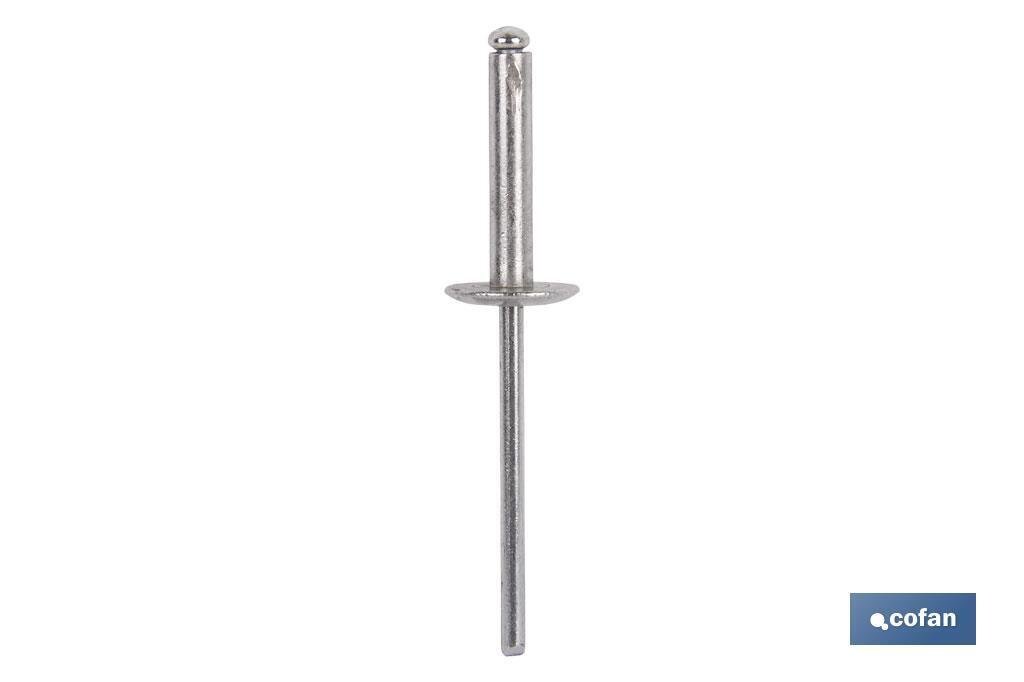 REMACHES ALUMINIO ALA ANCHA 4.0 X 18 MM