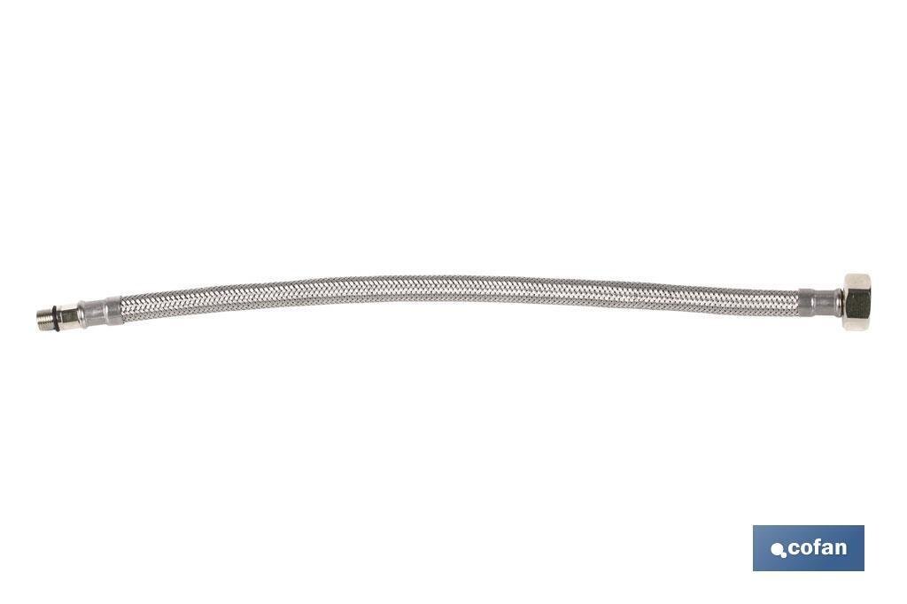 CONEXI�N FLEXIBLE INOX M10x1 - H1/2" 35 CM.