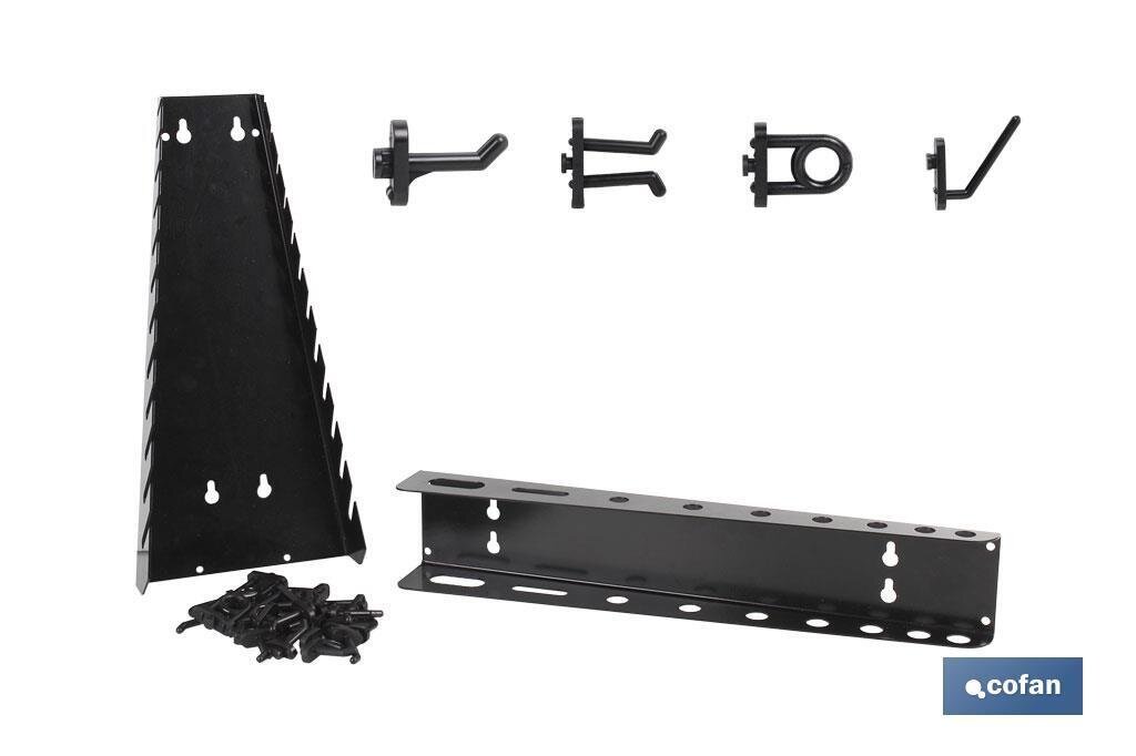 KIT ACCESORIOS PANEL PORTA HERRAMIENTAS 62 PCS