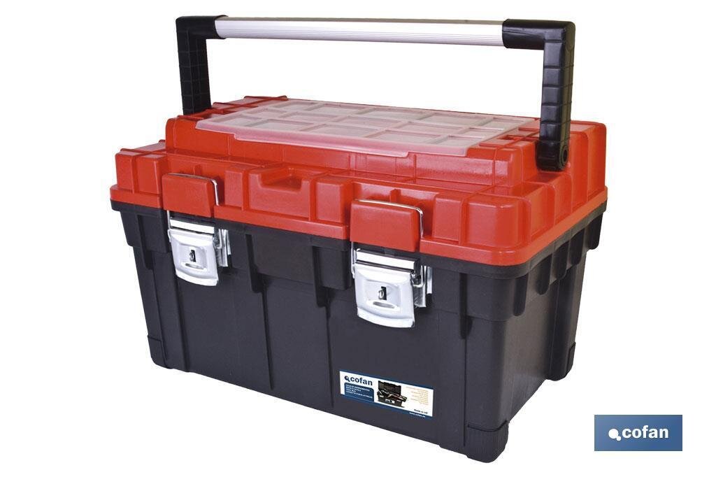 CAJA DE HERRAMIENTAS "HEAVY DUTY" NEGRO/ROJO
