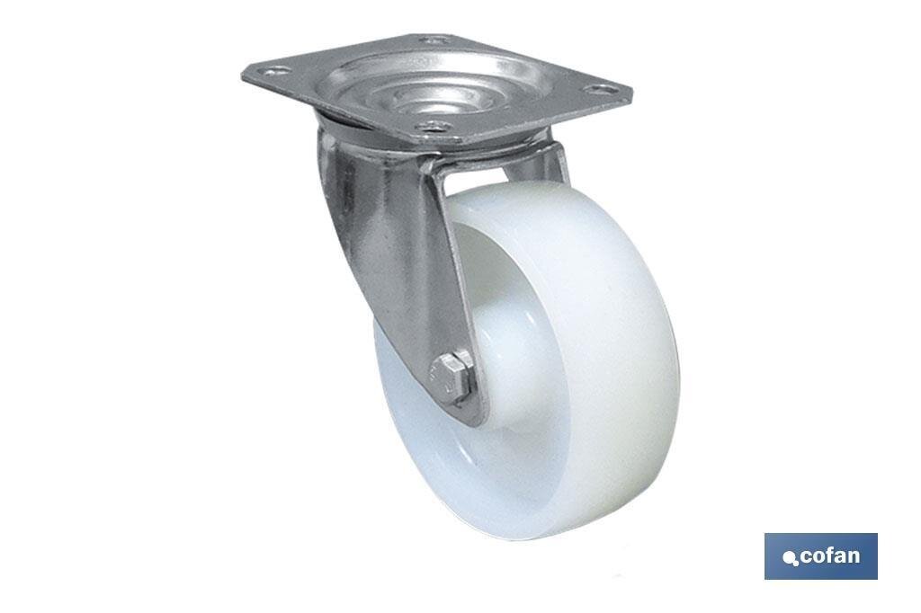 RUEDA NYLON CON PLACA �125X40MM