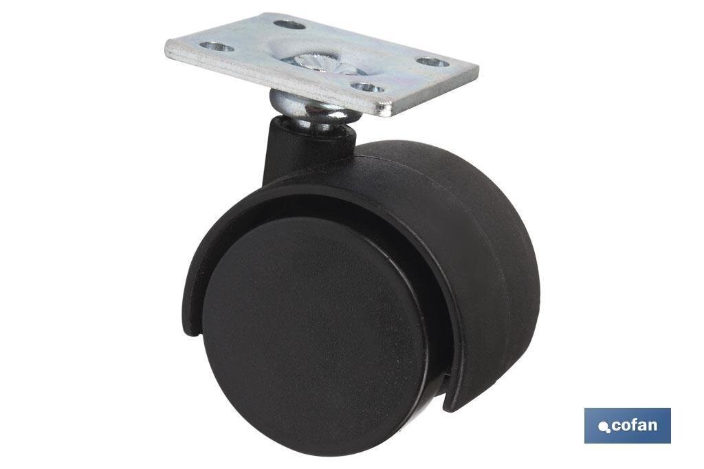 RUEDA PLASTIC �30MM PLACA