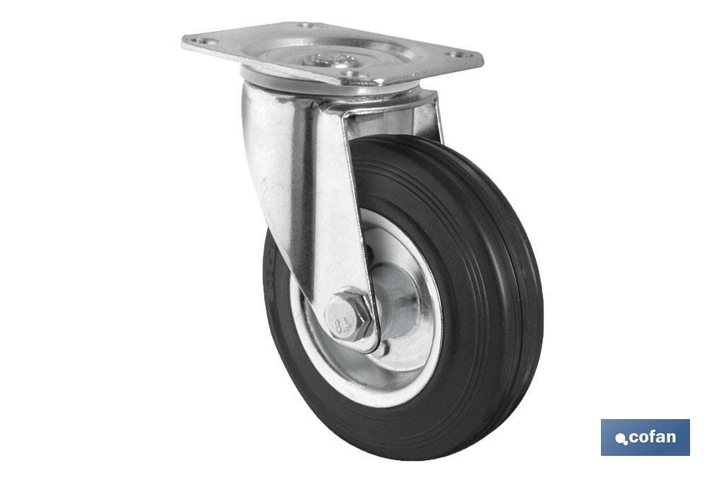 RUEDA GOMA/METAL PLACA �80X27MM