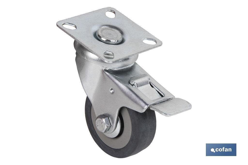 RUEDA GOMA/GRIS PLACA/FRENO �40X18MM RUEDA GOMA/GRIS PLACA/FRENO �40X18MM