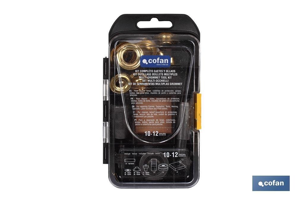 KIT COMPLETO OJETES Y OLLAOS EN 10 Y 12 mm KIT COMPLETO OJETES Y OLLAOS EN 10 Y 12 mm