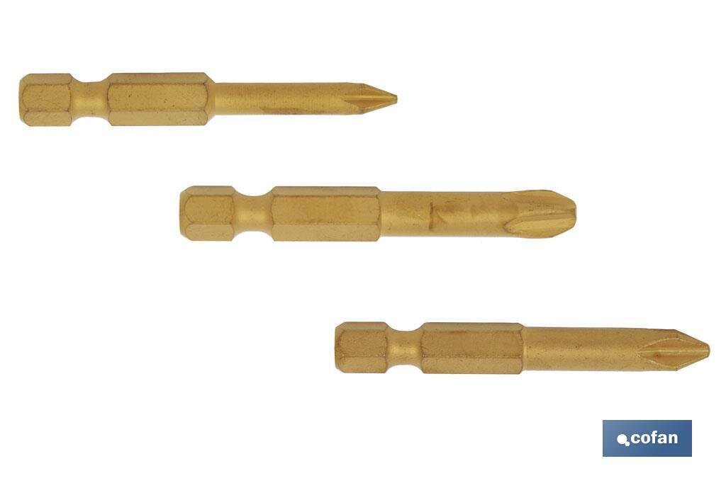 SURTIDO PUNTAS TIN 1/4" PH-1-2-3 X 50