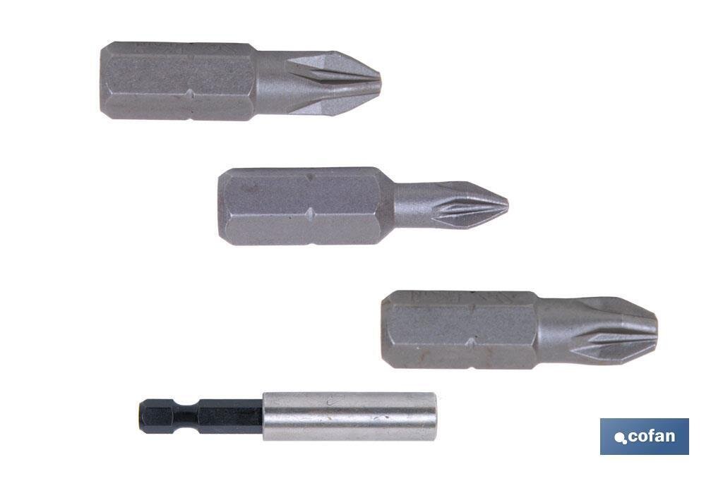 SURTIDO PUNTAS 1/4" PZ-1-2-3X25 + ADAPTADOR