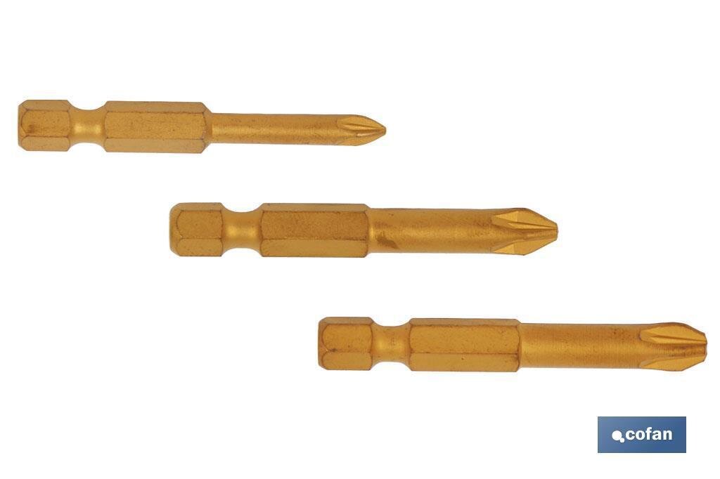 SURTIDO PUNTAS TIN 1/4" PZ-1-2-3 X 50