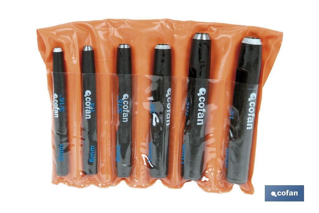 CONJUNTO SACABOCADOS 6 PCS (5 - 12 MM) CONJUNTO SACABOCADOS 6 PCS (5 - 12 MM)