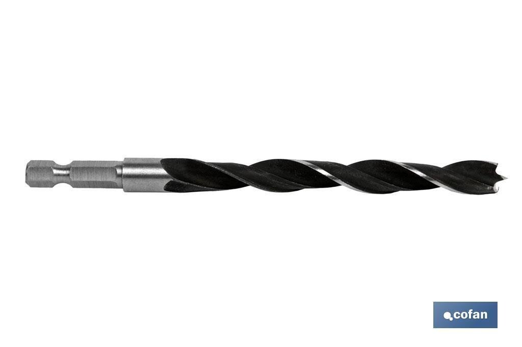 BROCA PARA MADERA MANGO HEX. 1/4" 9 MM